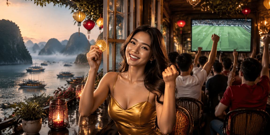 Phong cảnh Hạ Long và cà phê bàn cược